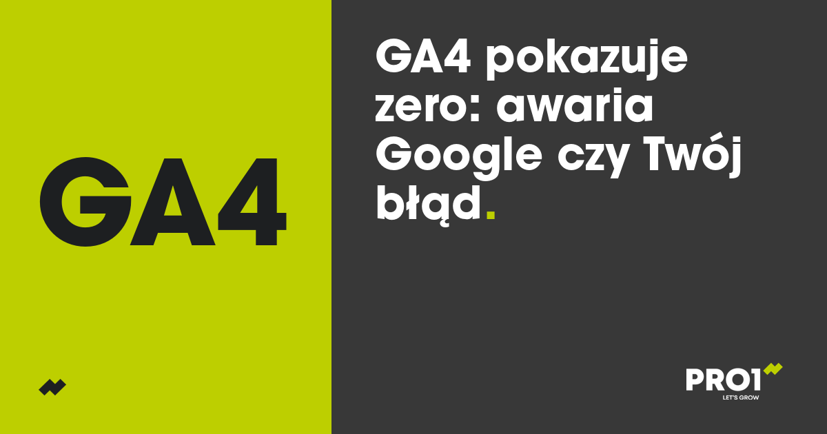GA4 pokazuje zero za 1 września. Jak odróżnić awarię Google od własnego błędu