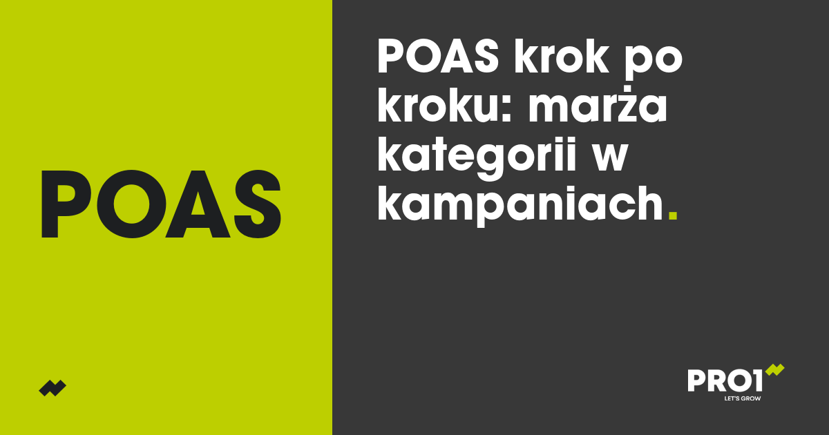 POAS krok po kroku: zysk z kampanii, gdy znasz marżę tylko dla kategorii